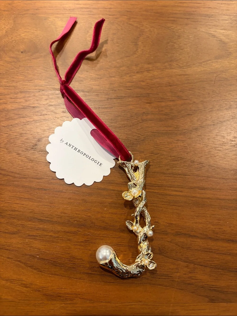 Anthropologie ornament. Letter J